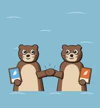 Otter beim Tauschen