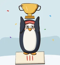 Pinguin mit Pokal