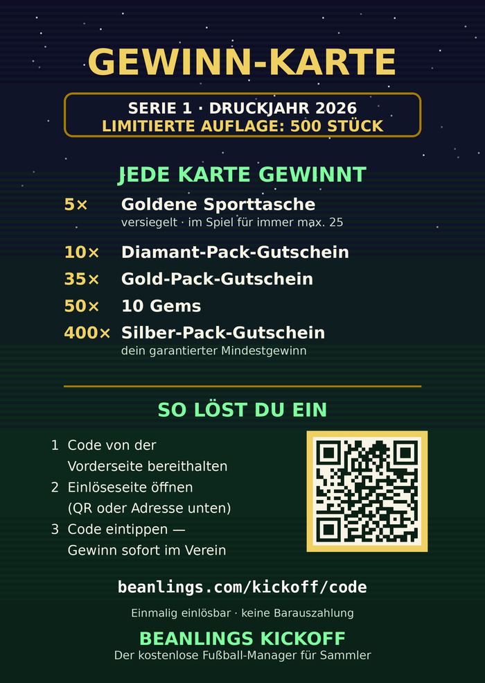 Gewinn-Karte Rückseite
